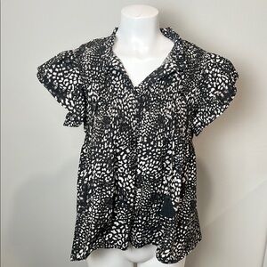 Sea New York Printed V-Neck Blouse